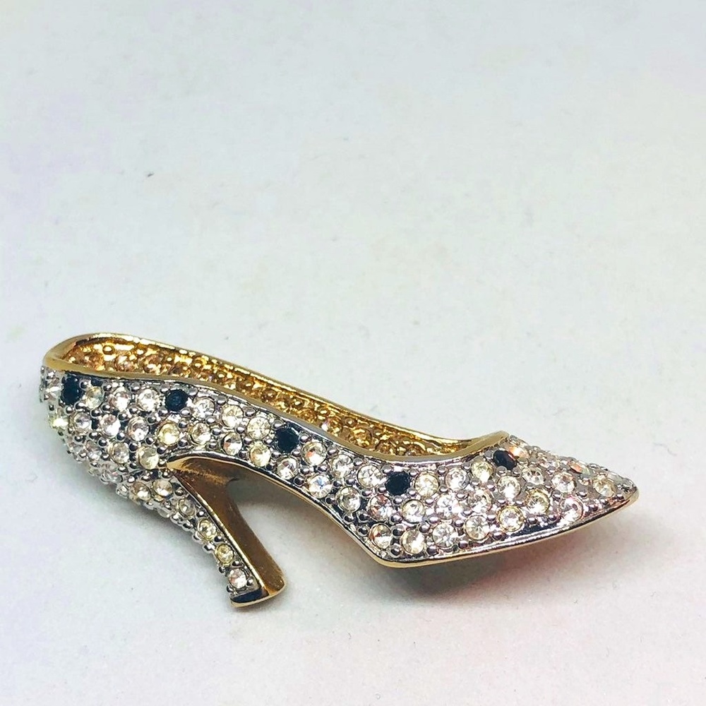 Vintage Carolee Rhinestone Shoe Brooch